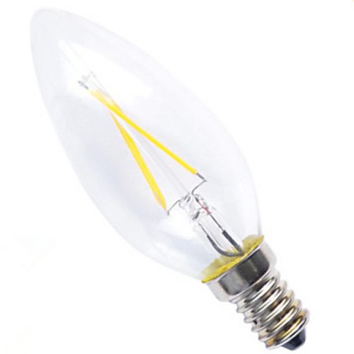 E14  4W 4XCOB Epistar 400LM 2800-3200K Warm White Candle Bulbs LED Filament Light(AC 220V)