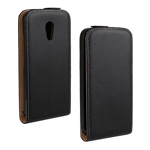 Flip-Open Solid Color Pattern Genuine Leather Full Body Case for Motorola Moto G2