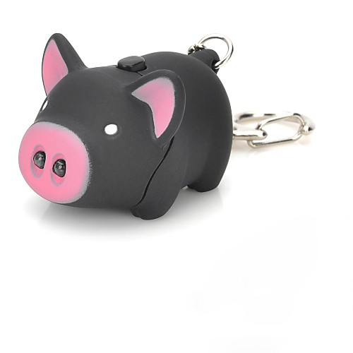 Multicolored Cute Pig LED Keychain Flashlights(AG103)