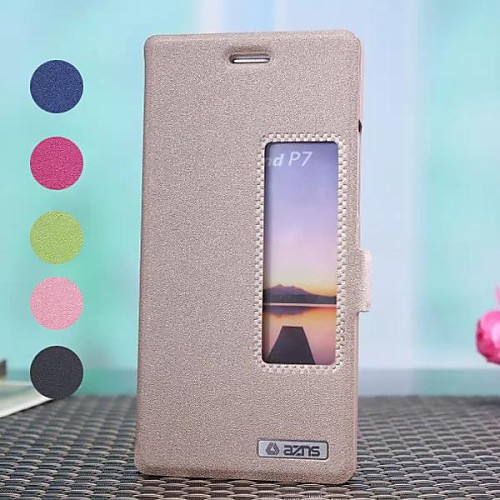 Smart Dormancy Function Window Design PU Leather Full Body Case with Stand for Huawei Ascend P7 (Assorted Colors)