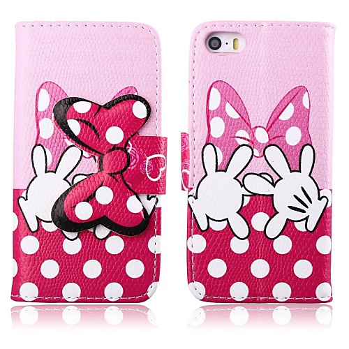 Shy Tiny Hands Pattern PU Leather Full Body Case with Stand for iPhone 5/5S