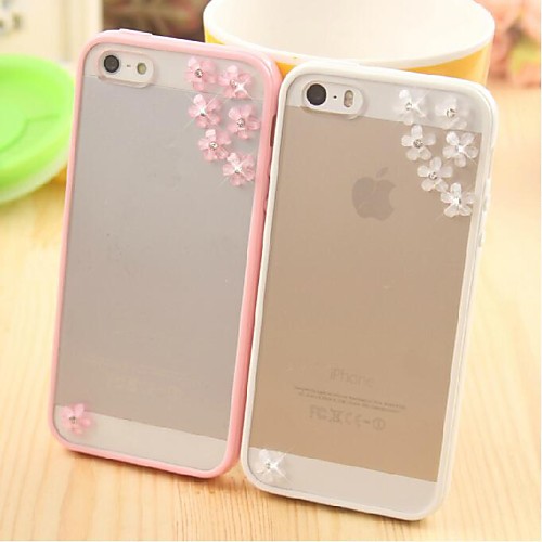 Meteor Shower Flower Pattern Metal Jewelry TPU Case for iPhone 5/5S(Assorted Color)