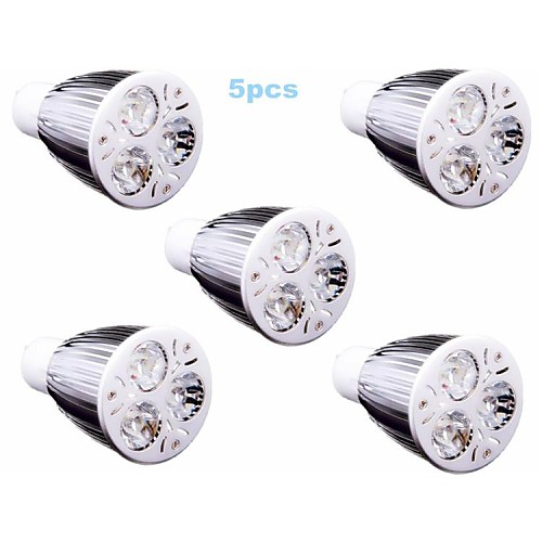 5pcs GU10 9W 700-900LM 3000-3500K Warm White Color Light LED Spot Bulb(220V)