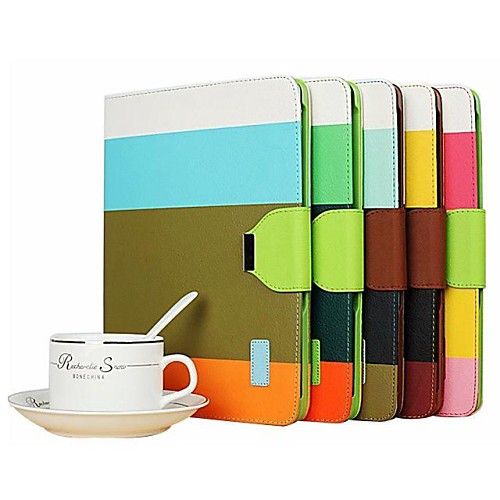 Elegant Bright Color PU Full Body Case Stand Case for iPad Air (Assorted Colors)