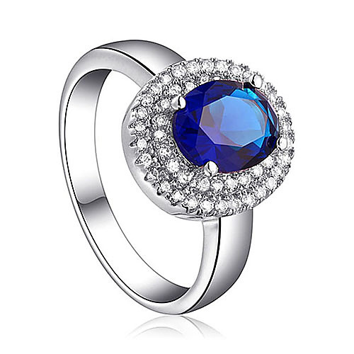 European Real Austria Sapphire Alloy Statement Rings(1 Pc)