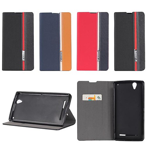 Three Color Design PU Leather Full Body Case with Stand for Sony Xperia T2 Ultra (Assorted Colors)