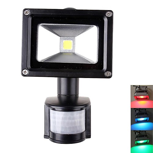 Waterproof 10W 900LM Colorful Light PIR Motion Sensor LED Flood Light Induction Lamp (AC85-265V)