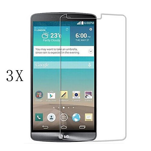 [3-Pack]Professional High Transparency LCD Crystal Clear Screen Protector with Cleaning Cloth for LG G3