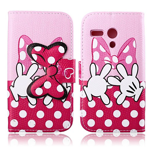 Pink Bowknot Pattern PU Leather Full Body Case with Stand for Motorola MOTO G