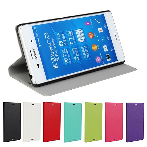 Ultrathin Solid Color Pattern PU Leather Full Body Case for Sony Xperia Z3  (Assorted Colors)