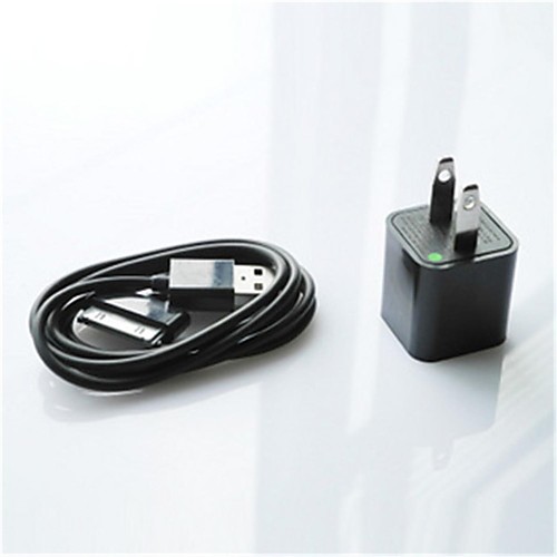 2 в 1 USB зарядное устройство с USB-кабель для iPhone 4 / 4s / 3GS / 3G (5V 1A, 30 контактный) (разных цветов)