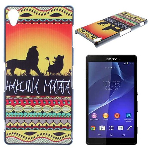 Hakuna Matata On Sunset Lion King Pattern PC Hard Case for Sony Z2 L50w