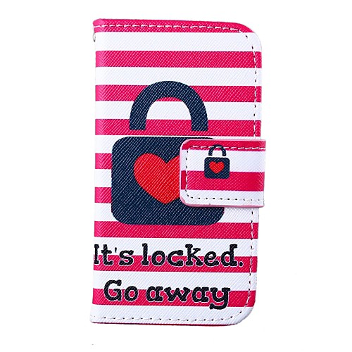 Red Heart Pattern PU Leather Full Body Case for iPhone 4/4S