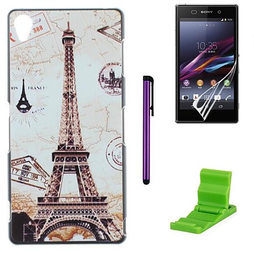 Tower Pattern PC Hard with Screen Protector,Stylus and Stand for Sony Z1 L39H