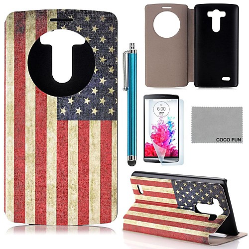 COCO FUN Flower Elephant Pattern PU Leather Full Body Case with Screen Protector, Stylus and Stand for LG G3 D850