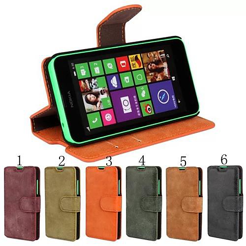 Frosted Material Pattern PU Leather Full Body Case for Nokia Lumia 630 (Assorted Color)