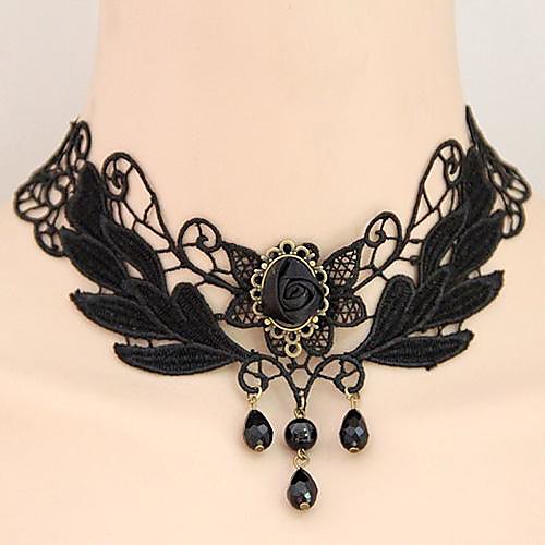 Европейский стиль моды старинные кружева цветок ожерелье