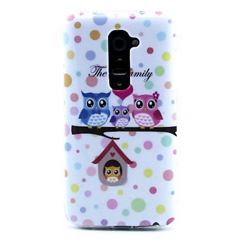 Cartoon Owl Family Pattern Soft TPU Protective Case for LG G2/D802