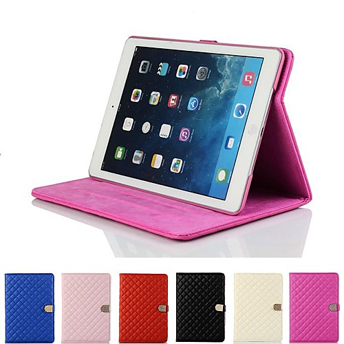 Rhombus Diamond Magnetic Buckle Leather Smart Case Cover Stand for Apple iPad 2/3/4(Assorted Colors)