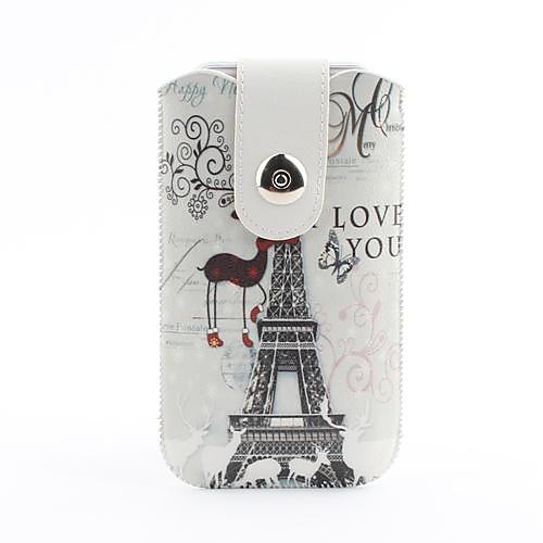 Eiffel Tower Pattern Pouch Bag Case with Metal Buckle and Belt Clip for iPhone 6