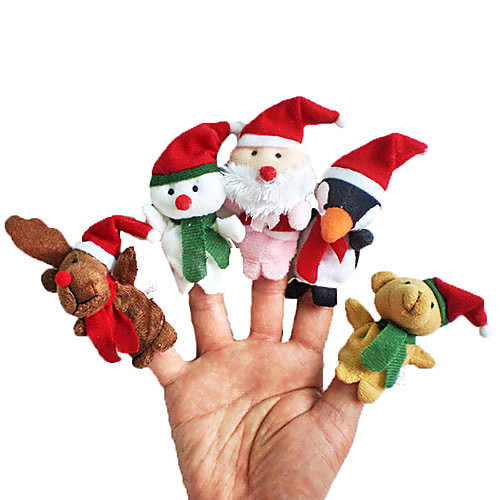 

Новогодняя тематика Костюмы Санта Клауса Elk Пальцевые куклы Животные говорящий Мультяшная тематика текстильный Плюш Девочки Игрушки Подарок 5 pcs