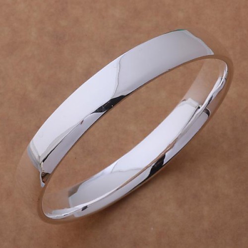 New Fashion Jewelry Women's 925 Sterling Silver Plated Charm Bangle BB-089