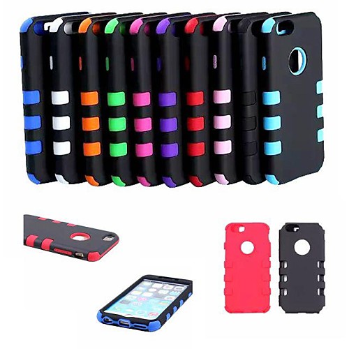 Shockproof  Armor PC  Silica Gel 2 in 1 Design Combo Defender Back Cover Case for iPhone 6 (Assorted Colours)