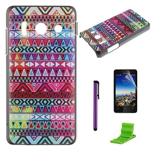 Tribal Pattern PC Hard Case with Screen Protector,Stylus and Stand for Huawei Y300