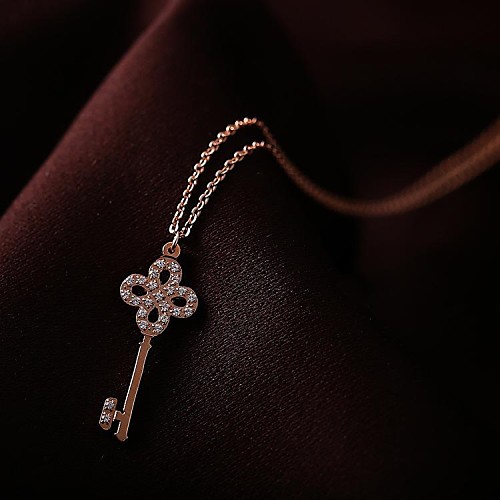 контракт моды ключ Penant титана стали 14k позолоченный длинное ожерелье