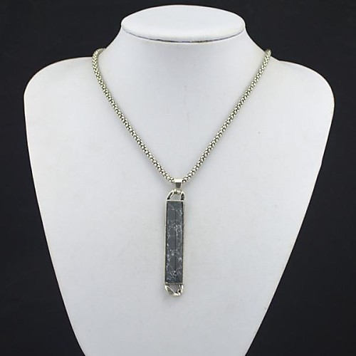 ToonykellyVintage Look Antique Silver Plated  Natural Stone Necklace(1 Pc)