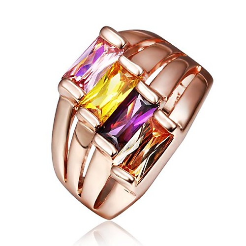 Fashion Women Rose Gold Zircon Fashion Rings(Rose Gold)(1Pcs)