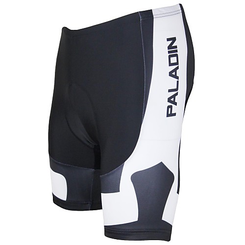 PaladinSport Men's The Black stripes Spring and Summer Style Lycra and Polyester White Cycling Shorts