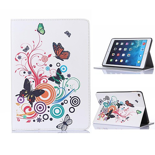 Butterfly Design Leather Case with Stand for iPad Air 2