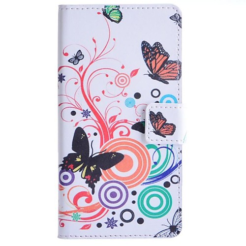 Butterly Love Flower Pattern PU Leather Case with Stand and Card Slot for Sony Xpeira E3