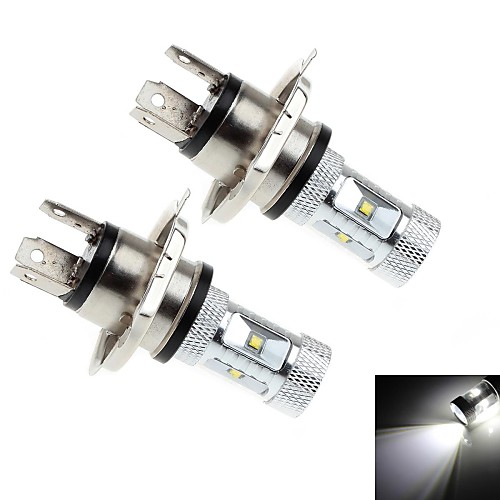 2шт h4 30w 6x CREE XB-D r3 1200lm 6000k белый свет привел к фаре автомобиля (DC 10-30)