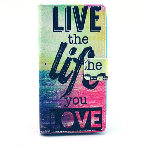 Live Life You Love Pattern PU Leather Full Body Cover with Card Slot for Nokia Lumia N630