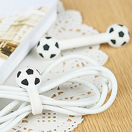 Football Cartoon Button Earphone Cable Wire Cord Organizer Cable Winder(2 Pcs)