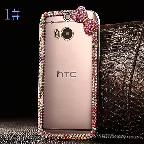 DIY Exquisite Bowknot with Rhinestones Pattern Plastic Hard Case for HTC One M8 (Assorted Color)