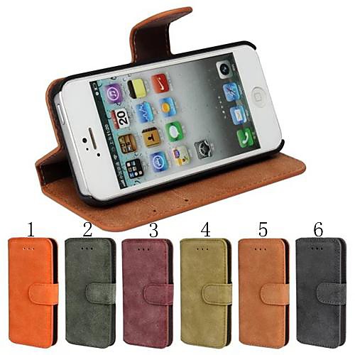 Frosted Material Pattern PU Leather Full Body Case for iPhone 5/5S (Assorted Color)