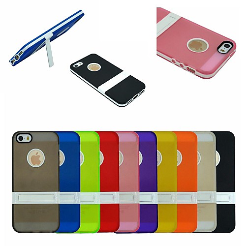 TPUPC Two in One Combo Built-in Kickstand Back Cover Case for iPhone 5/5S (Assorted Colors)