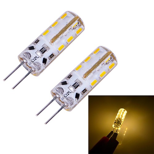 JMT-075 g4 2w 24x3014smd 120lm 3500K теплый белый свет привел би-контактный лампы (DC 12V) 2 шт