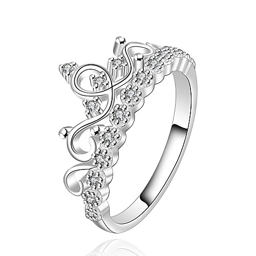 Fashion Women (Crown Shape) White Silver-Plated Women Rings (White) (1 Pc)