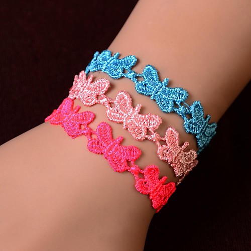 European Fashion Sweet Lace Butterfly  Bracelet(1PC)(Assorted Colors)