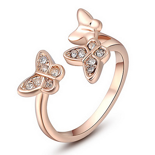 European Platinum Three Butterfly Alloy Statement Rings(1 Pc)