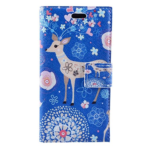 Fawn Pattern PU Leather Case with Stand and Card Slot for Huawei P6