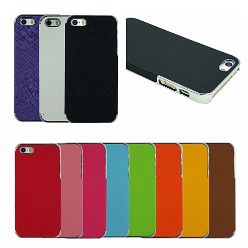 PU Leather And Silver Plating PC Two in One Back Cover Case for iPhone 5/5S (Assorted Colors)