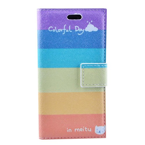 Colorful Day Pattern PU Leather Full Body Cover with Stand for Huawei P6