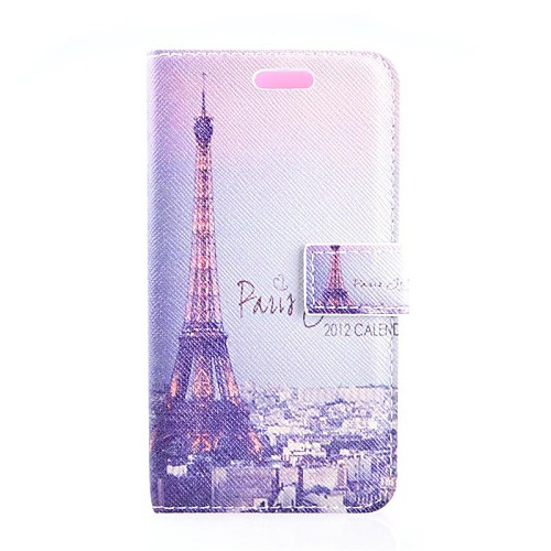 Eiffel Tower Pattern PU Leather Full Body Cover with Stand for Huawei G520