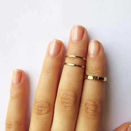 Simple Classic Wish List Gold Plated Golden Stacking Ring Sets Midi Ring (3 Piece)