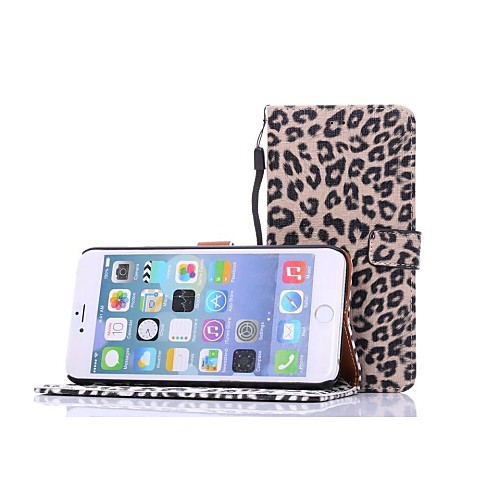 HHMM  Leopard Grain Can Insert Card PU Leather Cases with Stand  for iPhone 6 plus Case 5.5 inch(Assorted Colors)